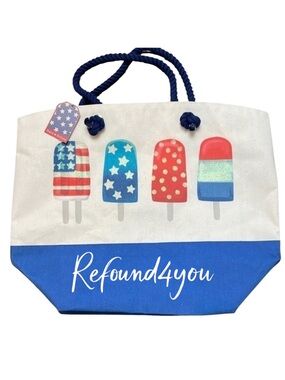 Stars & Stripes - ‘Patriotic Popsicles’ Large Tote. NWT Last one!